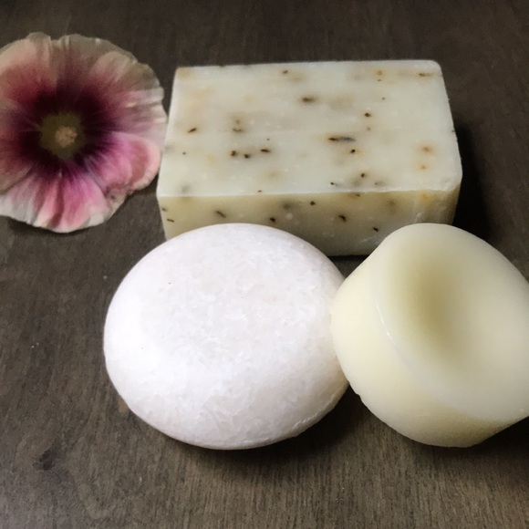 Set of 3 PEPPERMINT CANDY shampoo bar & conditioner bar glycerin cleansing soap - Picture 6 of 6